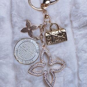 Gold and White Charm Key Holder